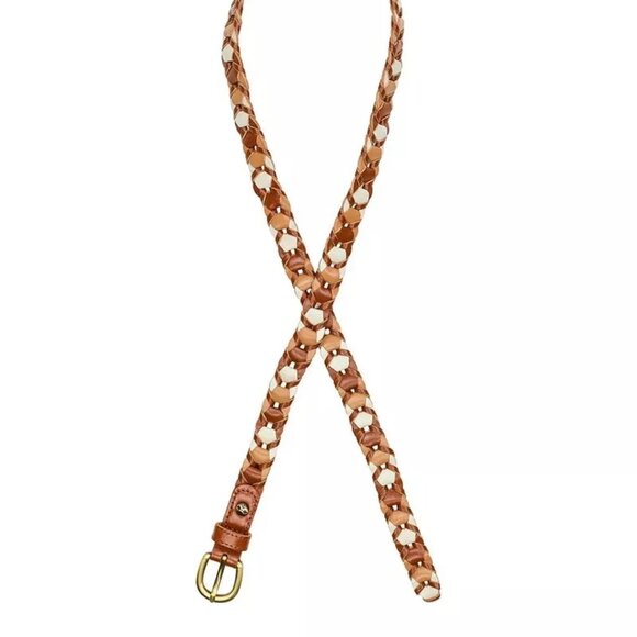 PATRICIA NASH LEATHER BELT Atina Chain-link LEATHER Belt Latte Tan Naturelle NWT - Picture 1 of 4